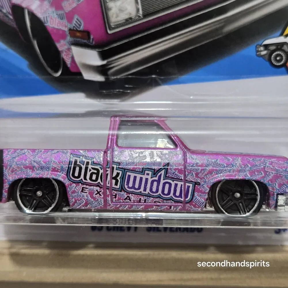 Lot of 2 Hot Wheels ‘83 Chevy Silverado Black Widow  Black and Pink NEW